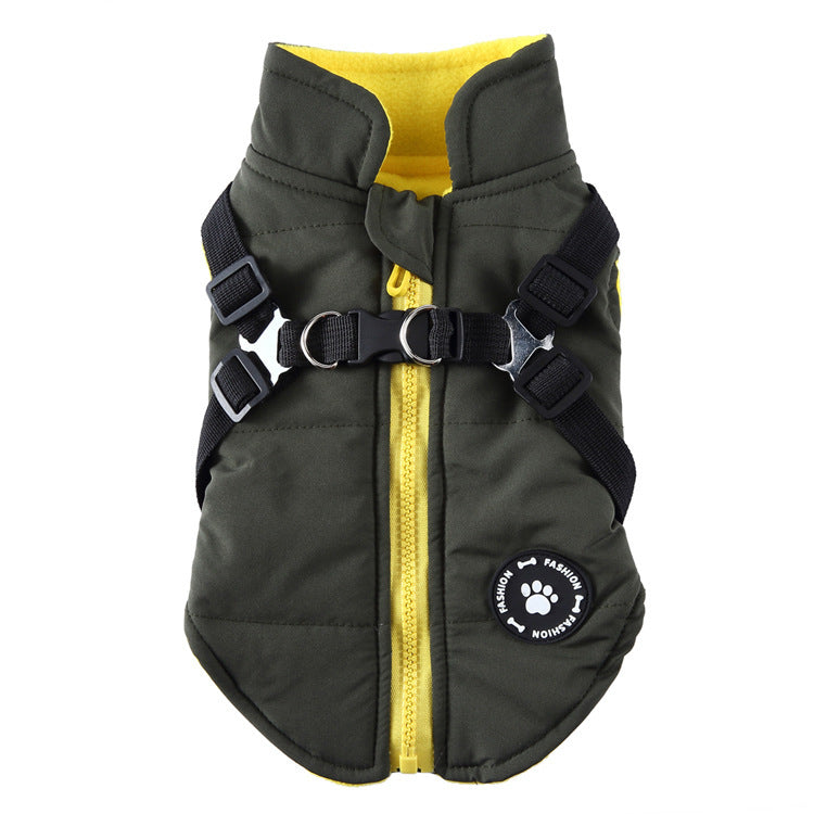 Chest Strap Cotton-padded Coat