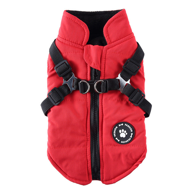 Chest Strap Cotton-padded Coat