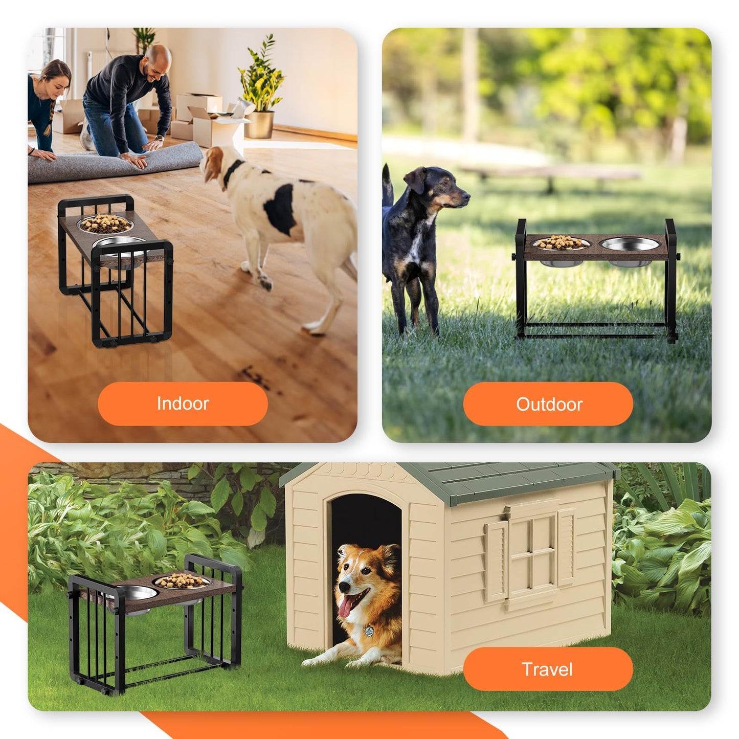 H-shaped Iron Frame Dog Bowl