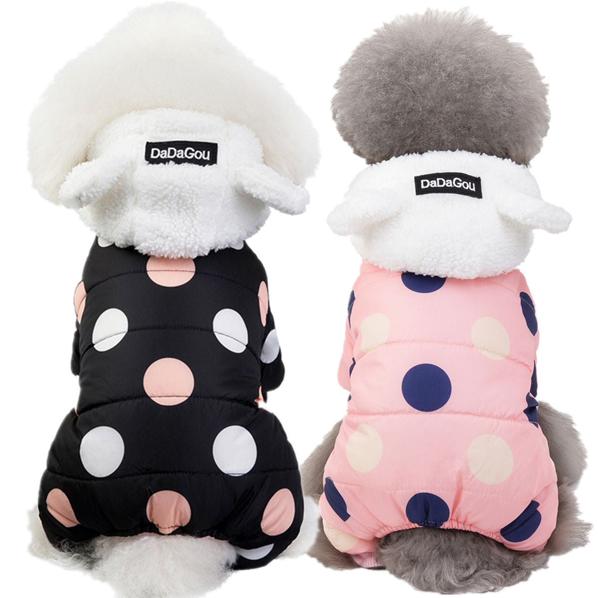 Warm  polka dot four-leg cotton coat
