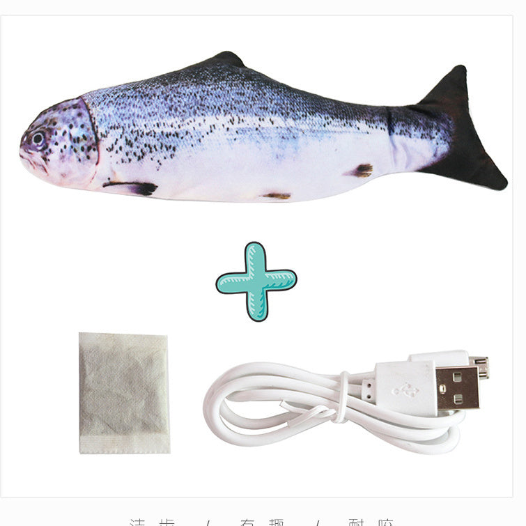 Electric Funny Cat Simulation Fish Beating Usb Jumping Cat Toy