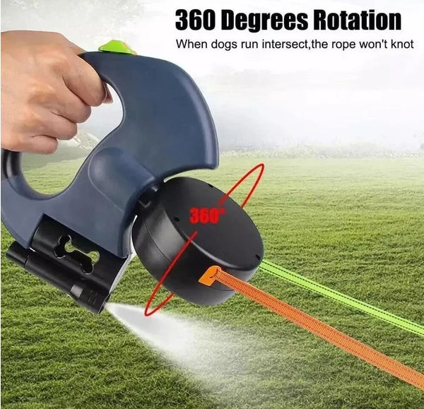 Reflective Lead 360 Swivel Double  Leash