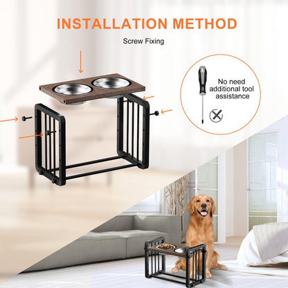 H-shaped Iron Frame  Dog Bowl