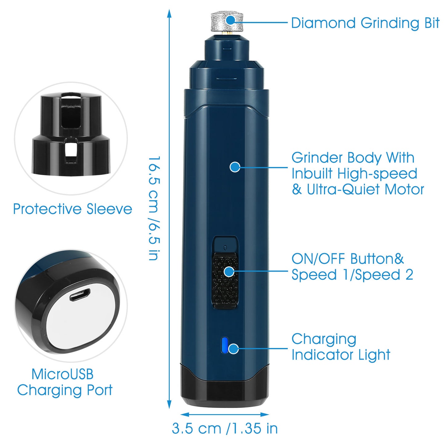USB Rechargeable Pet Nail Grinder