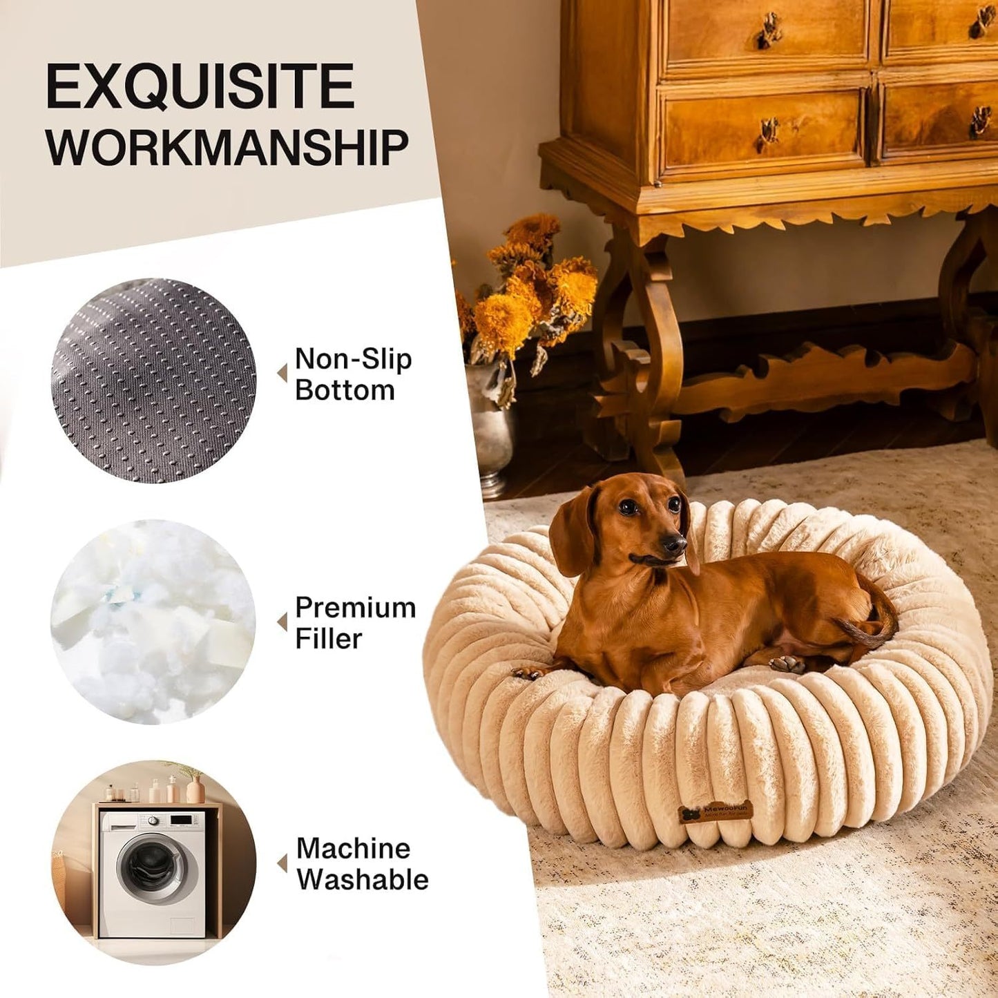 Washable Round Pet Bed F