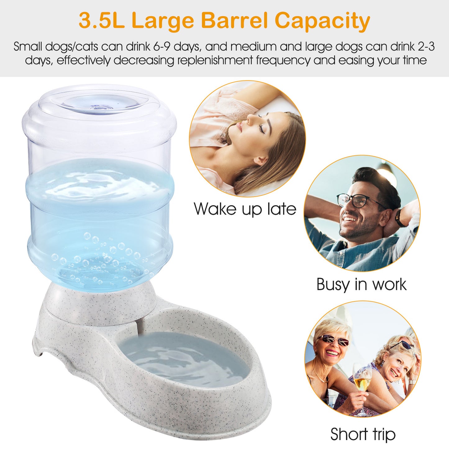 Self-Dispensing Gravity Pets Water Feeder