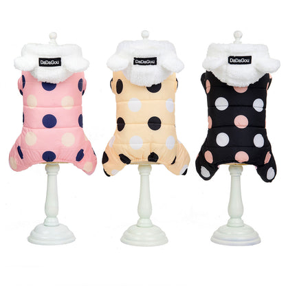 Warm  polka dot four-leg cotton coat