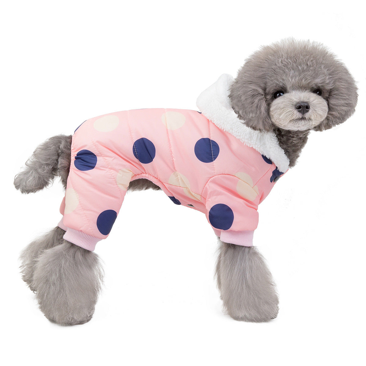Warm  polka dot four-leg cotton coat
