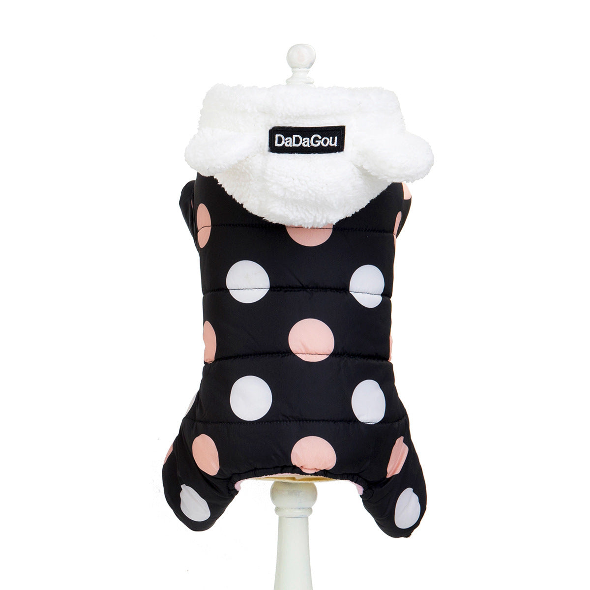 Warm  polka dot four-leg cotton coat