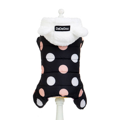 Warm  polka dot four-leg cotton coat