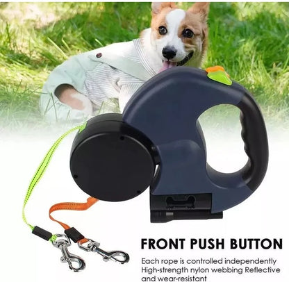 Reflective Lead 360 Swivel Double  Leash