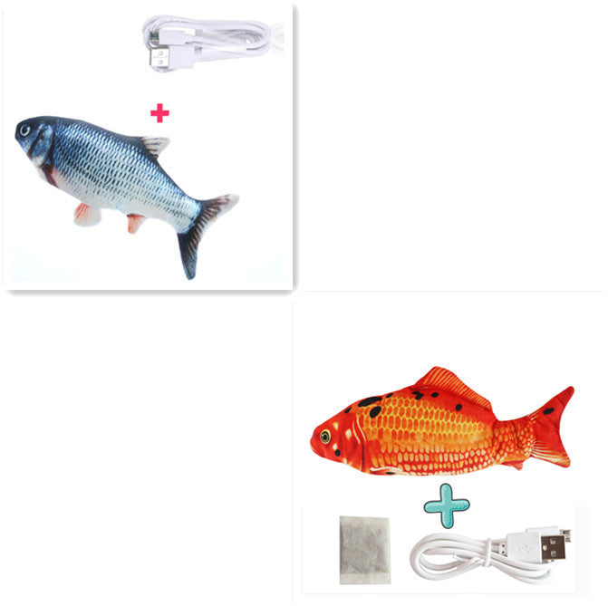 Electric Funny Cat Simulation Fish Beating Usb Jumping Cat Toy