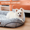 Swirl Rose Velvet Dog Beds For Small Medium Dogs Removable Cushion Calming Dog Sofa Beds Anti-Anxiety Machine Washable Cat Beds